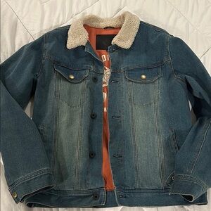 Denim Jacket with Sherpa Collar